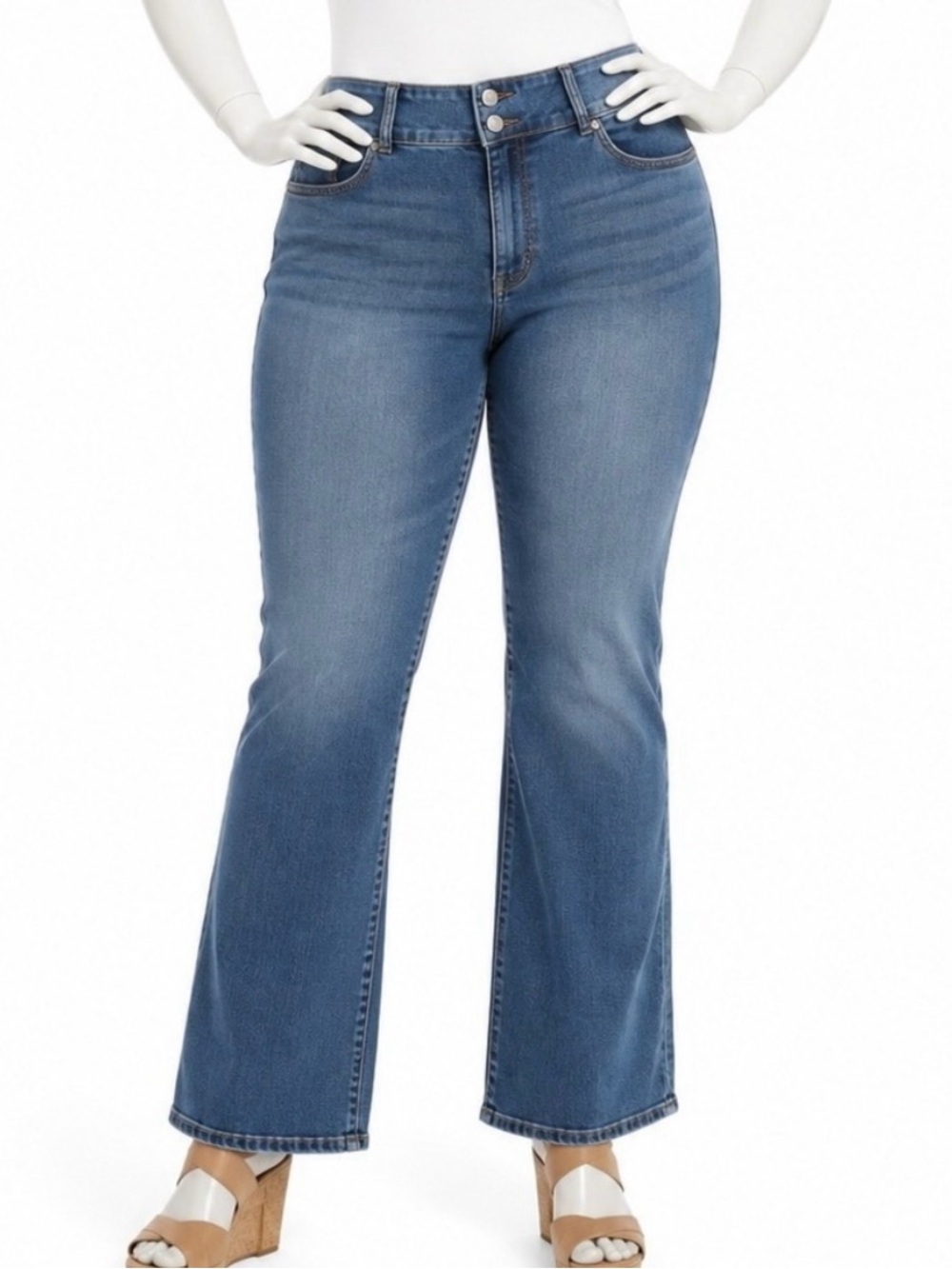 Lane Bryant Tighter Tummy High Rise Bootcut Jeans Size 24 Flex Magic Waistband